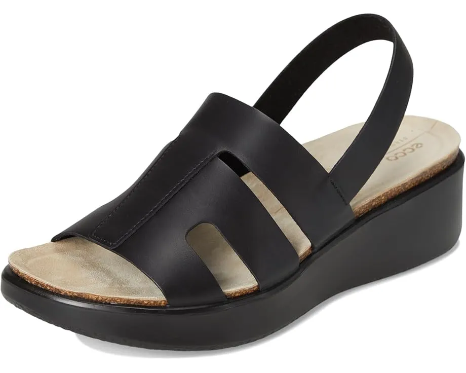 Сандалии ECCO Flowt Wedge Cork Oasis на клине с пробковой стелькой и кожаными ремешками