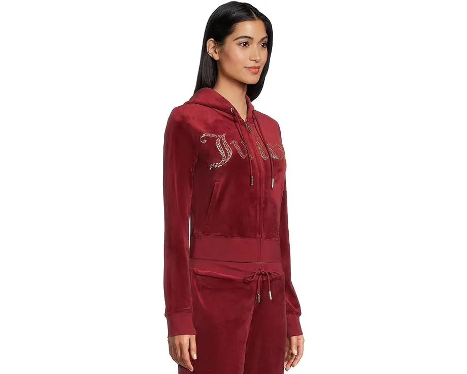 Классическое худи Juicy Couture с пайетками и молнией спереди