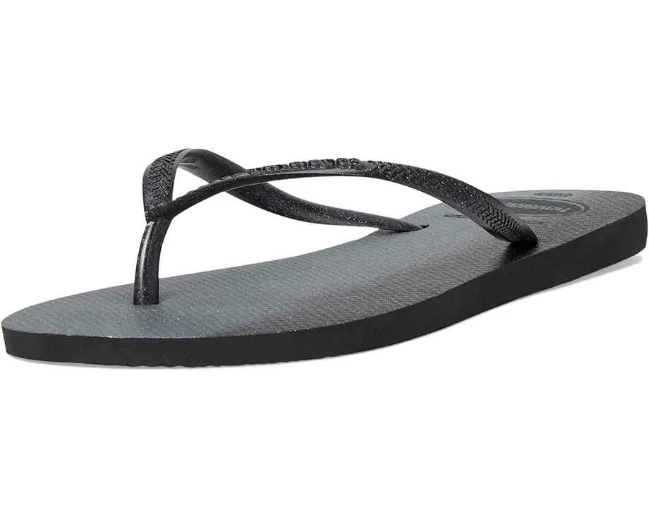 Глянцевые шлепанцы Havaianas Slim Gloss с блестками