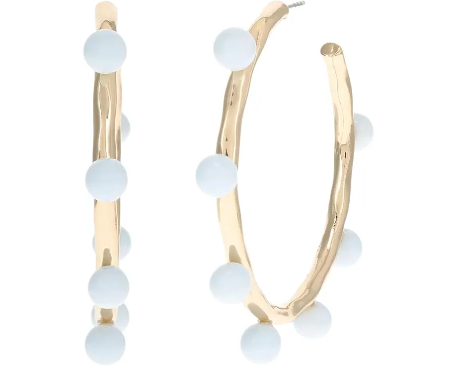 Серьги-кольца Lilly Pulitzer Wave N Sea с бирюзовыми бусинами