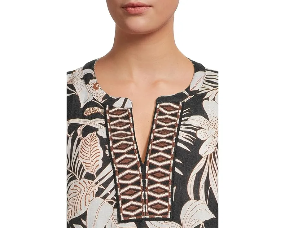 Платье-туника Tommy Bahama Stamped Lucia Blooms с карманами и цветочным принтом