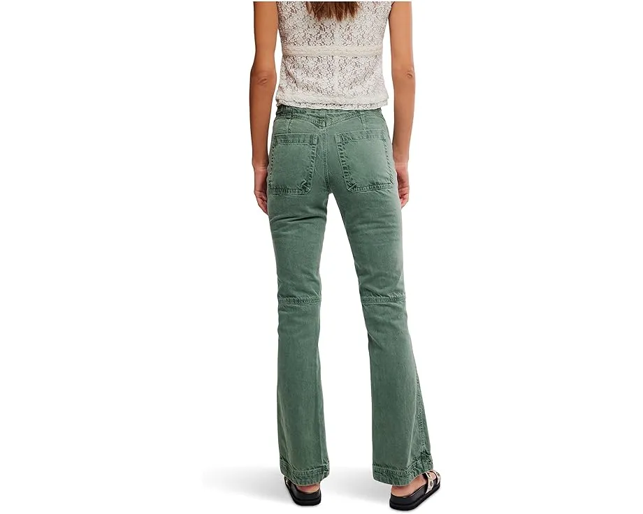 Брюки Venus Bootcut с расклешенным силуэтом из хлопка и льна Free People