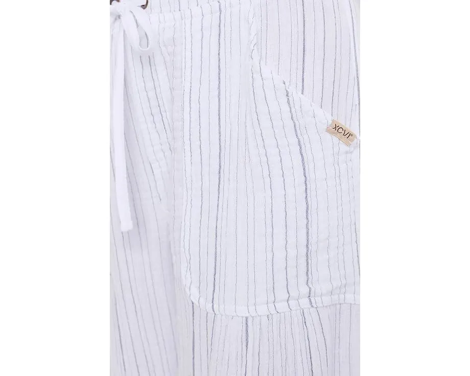 XCVI Штаны Muriel Wide Leg в полоску белые