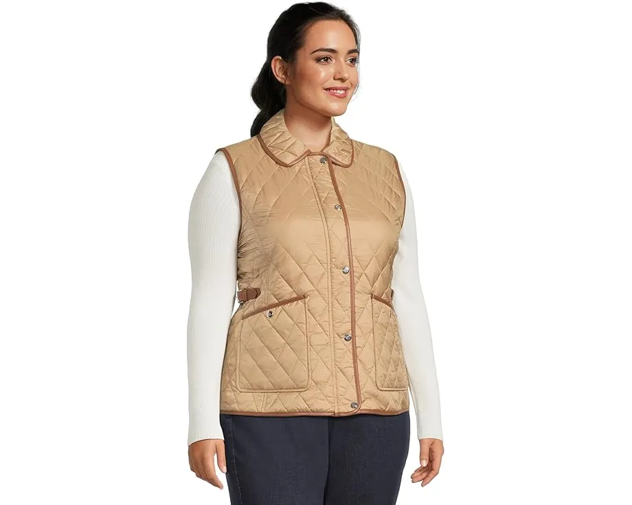 Стеганая безрукавка Lauren Ralph Lauren с боковыми завязками длиной 25 дюймов (63.5 см)