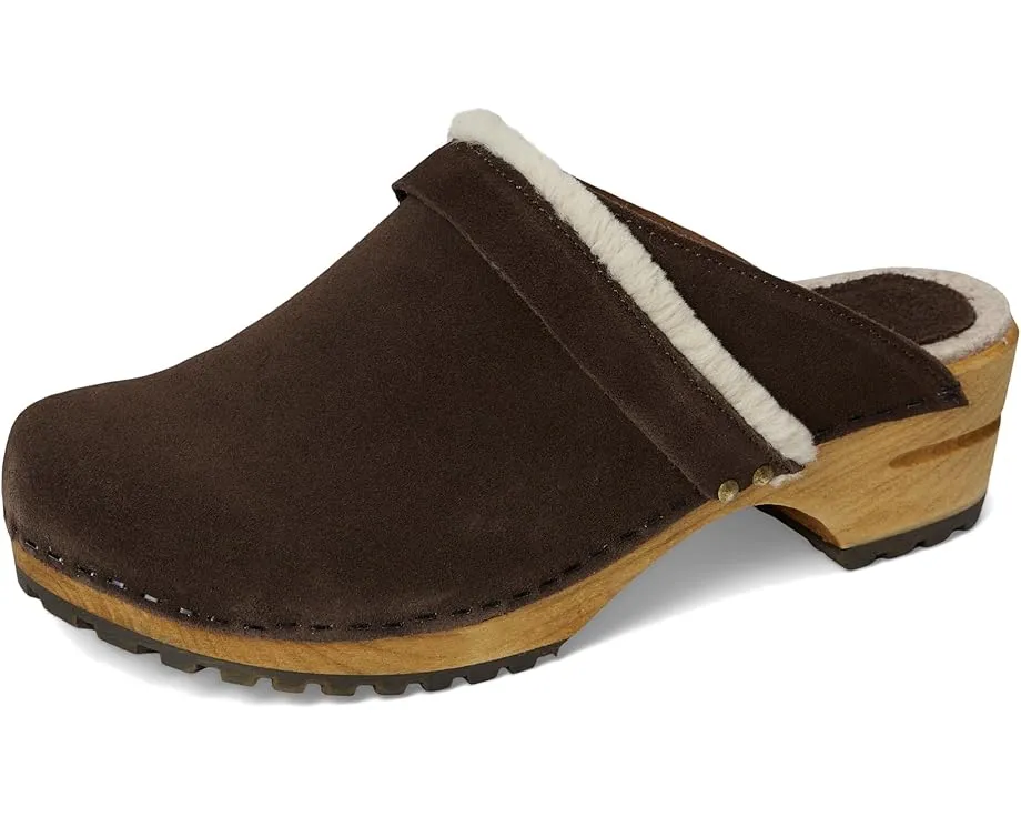 Клоги Hirse из замши с деревянной подошвой и кожаной подкладкой Sanita