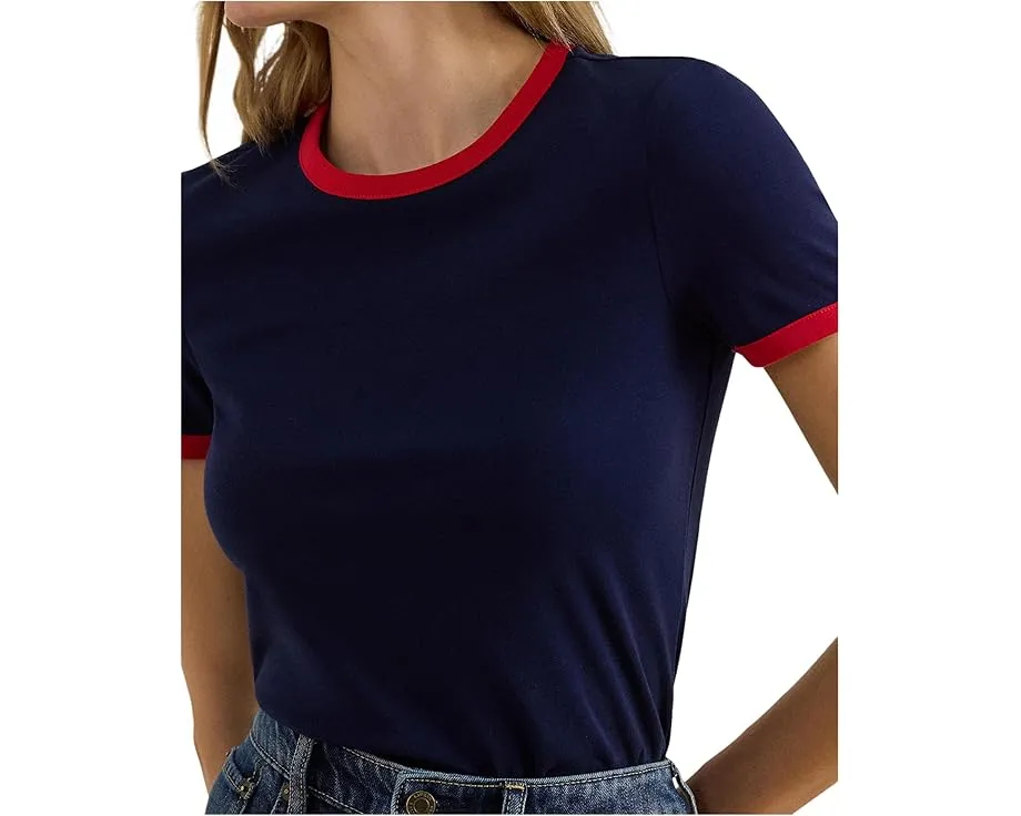 Футболка Lauren Ralph Lauren с цветочным принтом и горловиной лодочкой