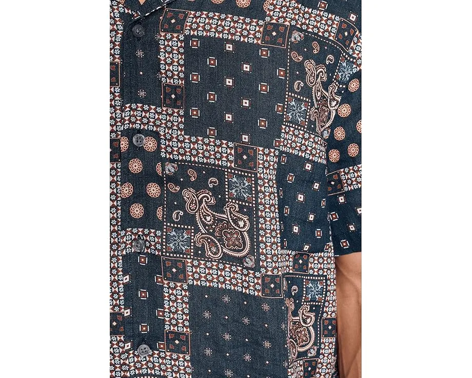 Рубашка John Varvatos Dan с отложным воротником и цветочным принтом