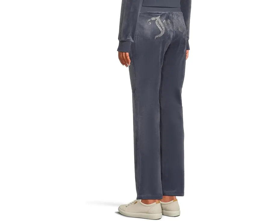 Вельветовые брюки Juicy Couture с резинкой на поясе и шнурком