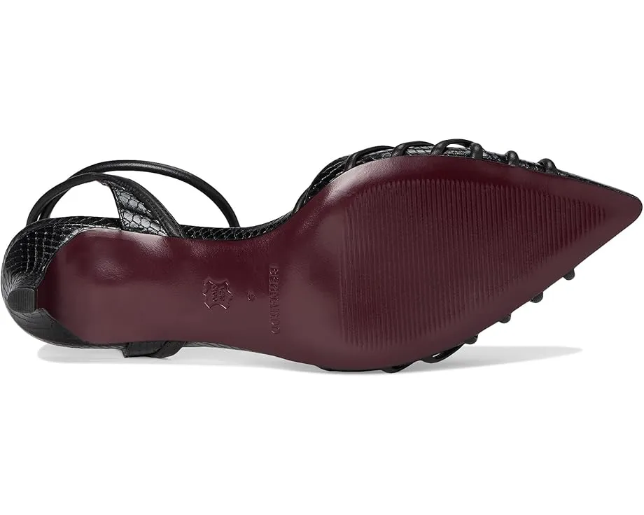 Брендовые сандалии Bernardo Minu с переплетающимися бретелями и острым носком