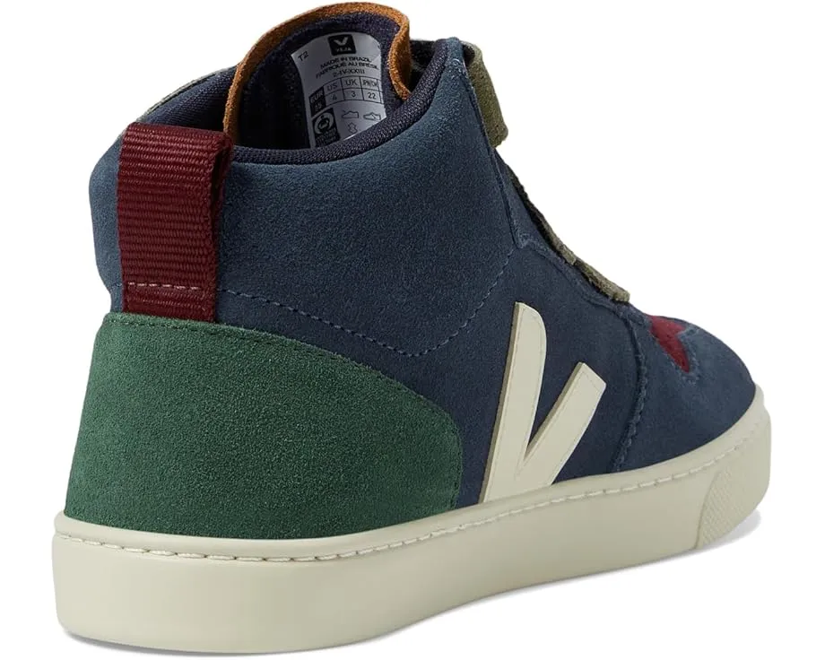 Детские кроссовки VEJA Small V-10 Mid на липучке из кожи