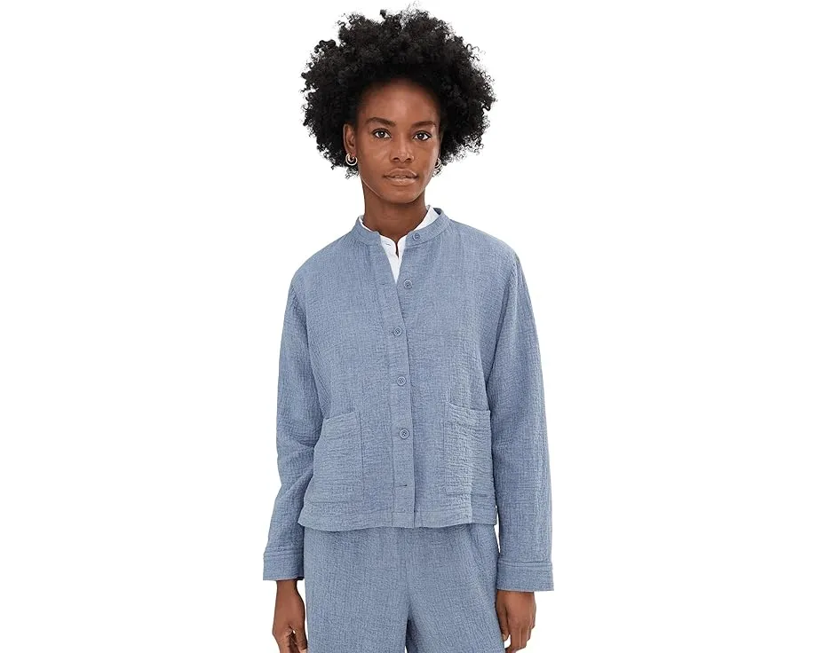 Eileen Fisher Petite жакет с воротником-стойкой из двойного переплетения органического хлопка
