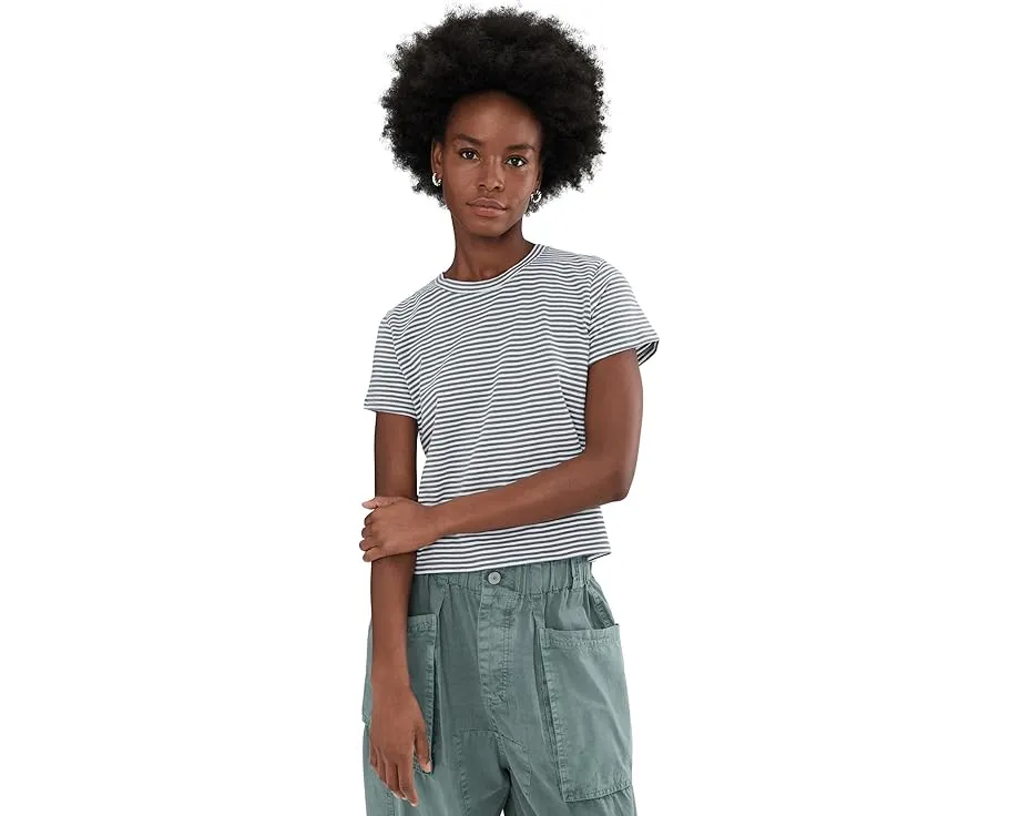 Футболка Louisa Stripe Short Sleeve Tee с короткими рукавами и прямым подолом