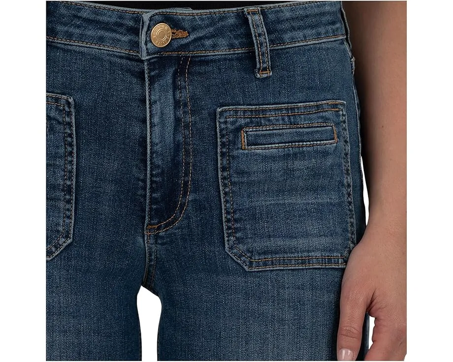 Широкие джинсы KUT from the Kloth Jean с высокой посадкой и накладными карманами