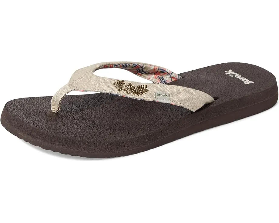 Сланцы Sanuk Yoga Paradise II с вышитыми цветами и стелькой из пены с эффектом памяти