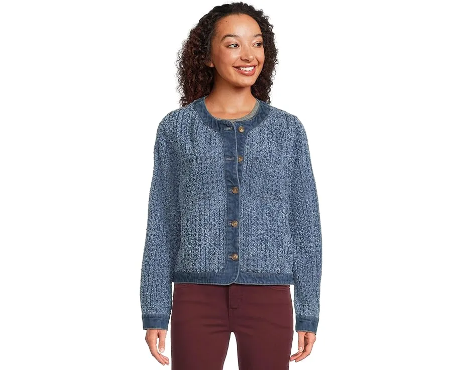 Короткая куртка Tommy Bahama из перфорированного твида и денима с двумя карманами