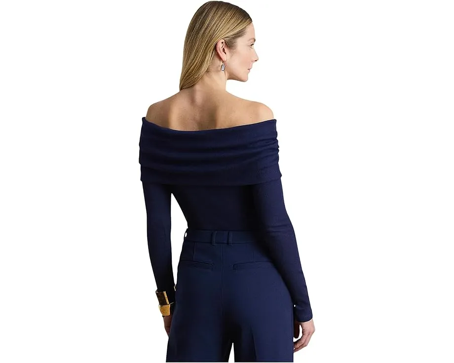 Топ Ribbed Cotton-Blend Off-The-Shoulder с открытыми плечами Lauren Ralph Lauren
