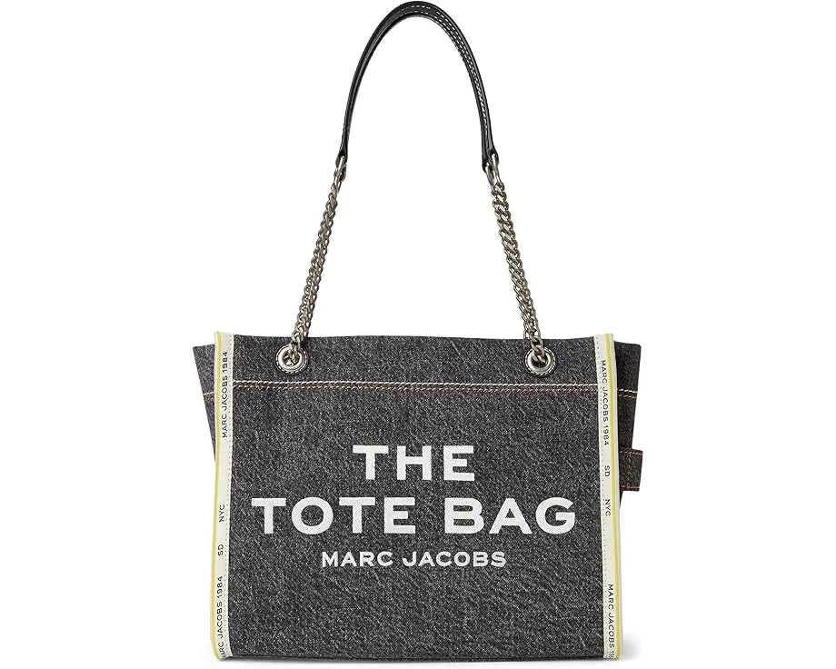 Средняя сумка-тоут Marc Jacobs The Denim Chain из хлопка с двумя отделениями