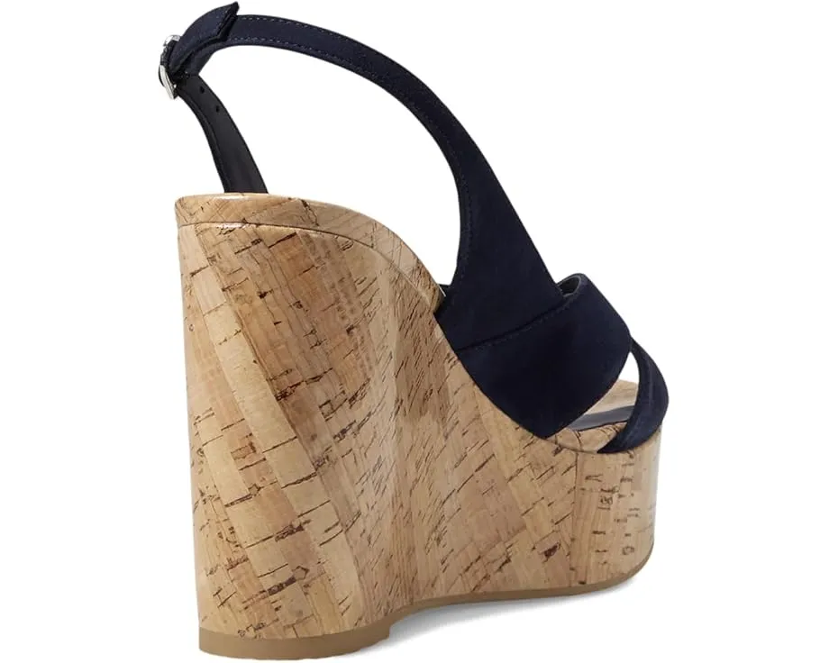 Сандалии Carmen Wedge от Stuart Weitzman на танкетке синие