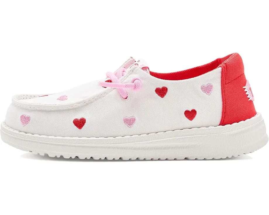 Hey Dude Kids Детские туфли Wendy Embroidered Hearts с вышитыми сердцами на хлопковом верхе