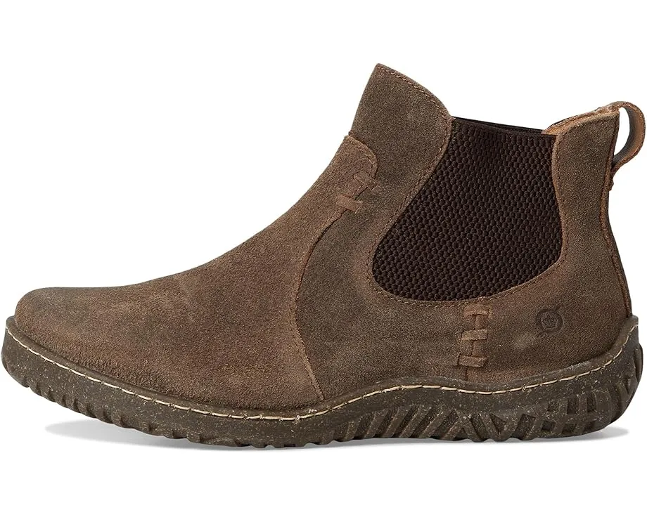 Ботинки Born Bali из состаренной замши на пробковой подошве с боковыми вставками