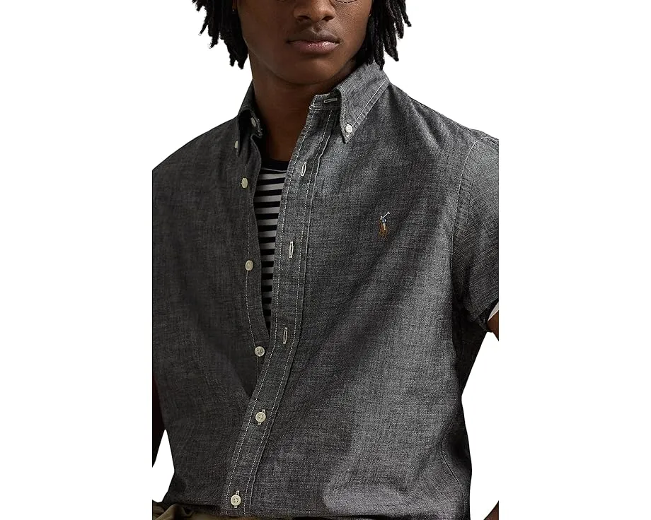 Рубашка Polo Ralph Lauren Classic Fit Chambray с коротким рукавом и поношенным видом