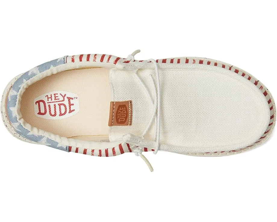 Детские слипоны Hey Dude Wally Americana с патриотичным принтом и технологией Flex & Fold