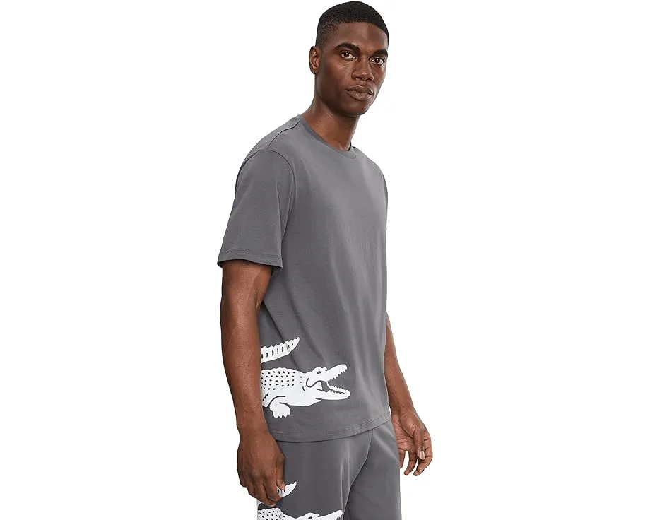 Футболка Lacoste для отдыха из хлопка с принтом в классическом крое