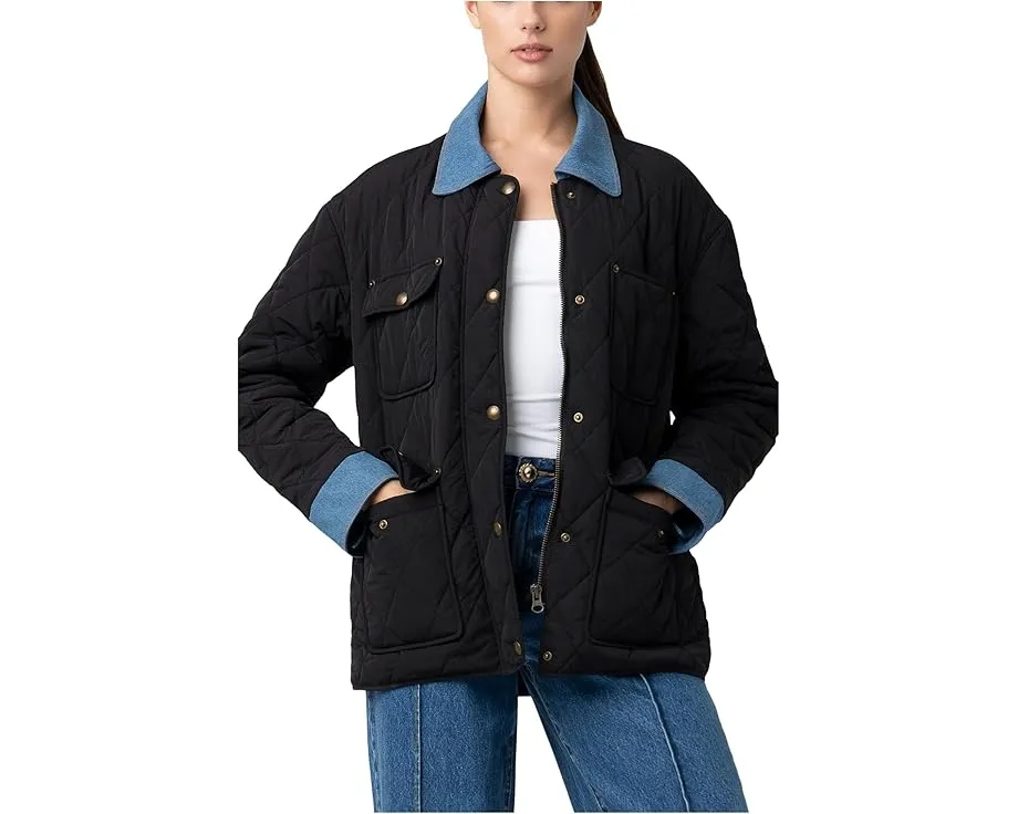 Стеганая куртка Blank NYC с джинсовыми деталями