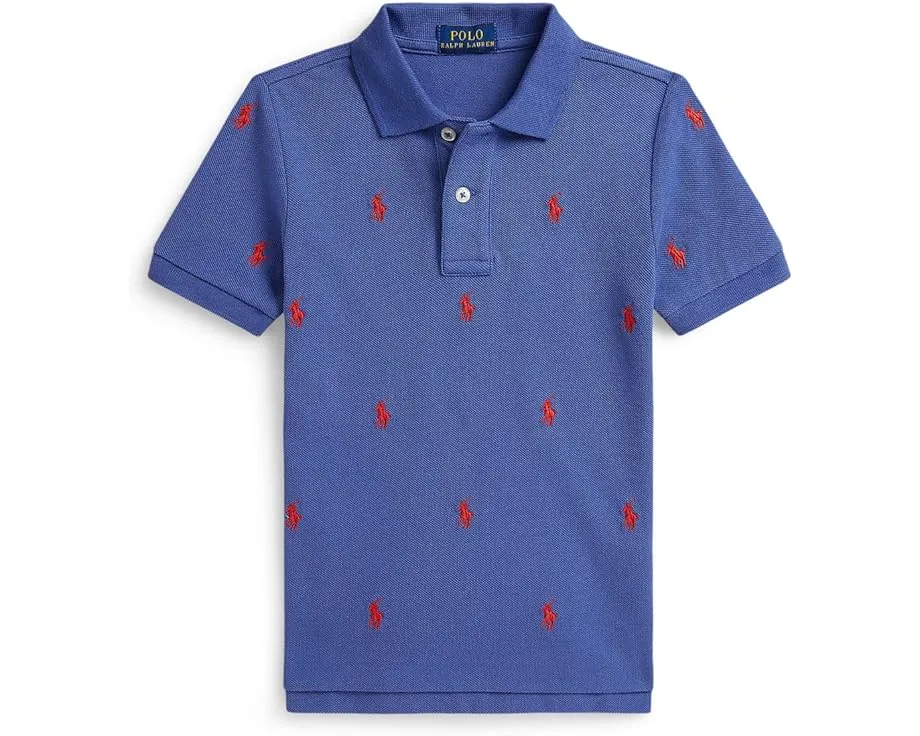 Поло из хлопковой сетки с лошадкой Polo Ralph Lauren Kids для малышей