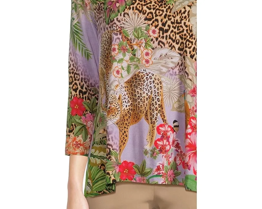 Футболка с V-образным вырезом и рукавом 3/4 The Janie Favorite от Johnny Was