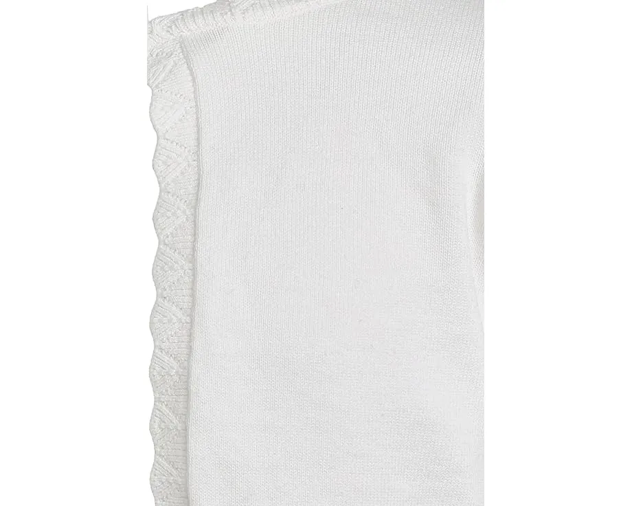 Короткий кардиган Cropped Cardigan с ажурной отделкой и длинными рукавами