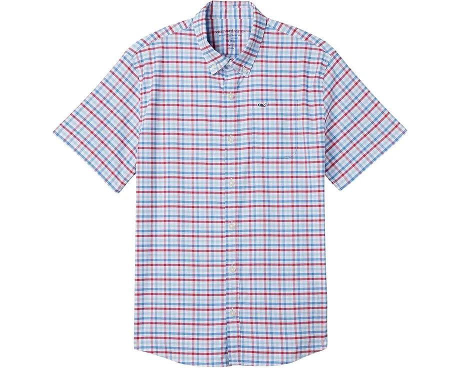 Рубашка Vineyard Vines Kids Heathered OTG с коротким рукавом и охлаждающей тканью brrr