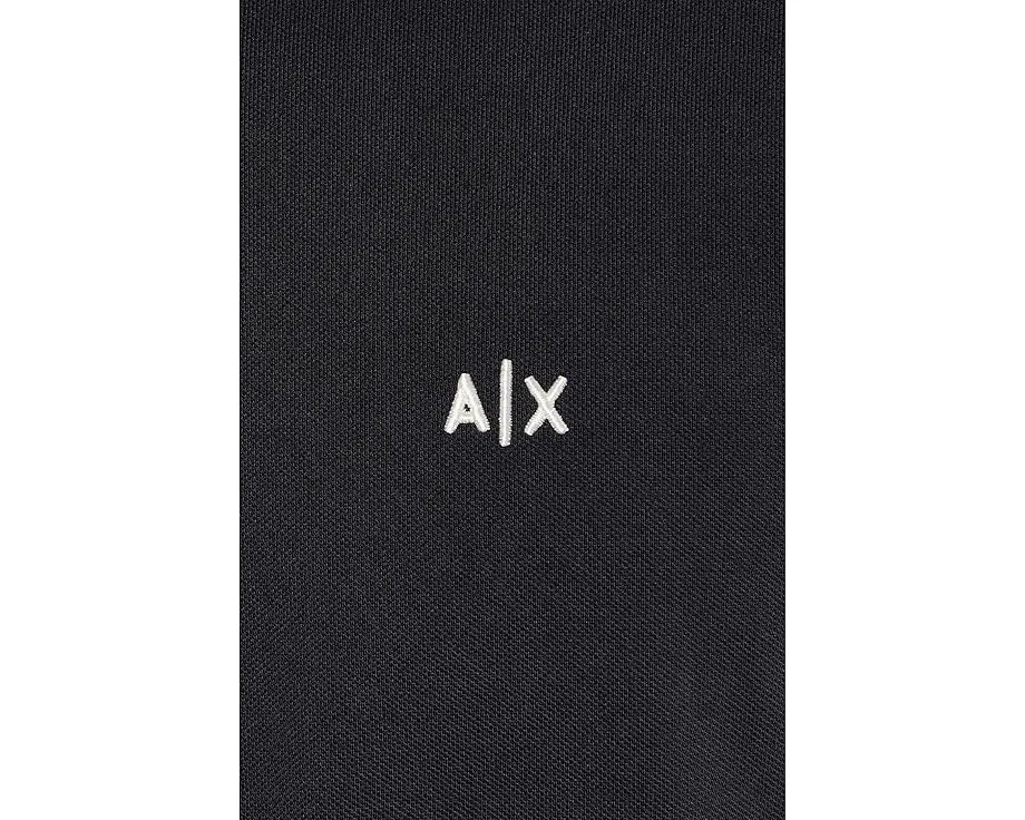 Поло Armani Exchange из хлопка пике с логотипом и контрастными манжетами