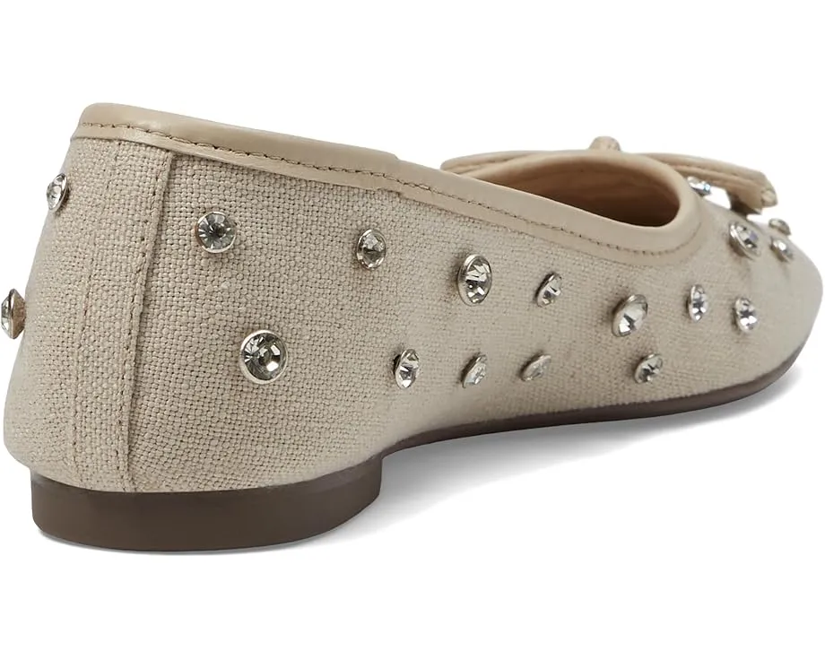 Балетки Schutz Arissa Shine с кристаллами и бантом на текстурированной ткани