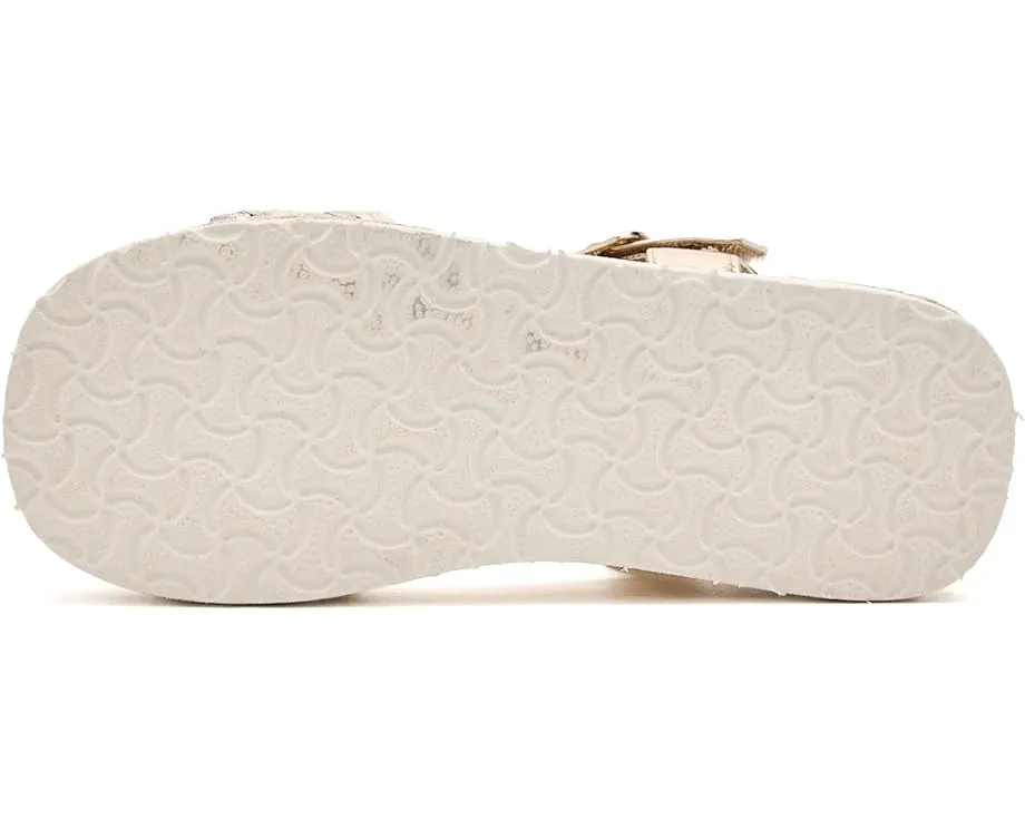 Детские сандалии Mia Kids Zhara на металлизированной танкетке с плетеным верхом