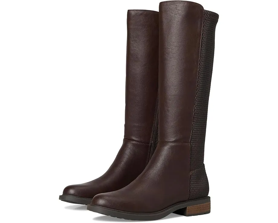 Ботинки Britney до колена с низким каблуком и стеганой спинкой