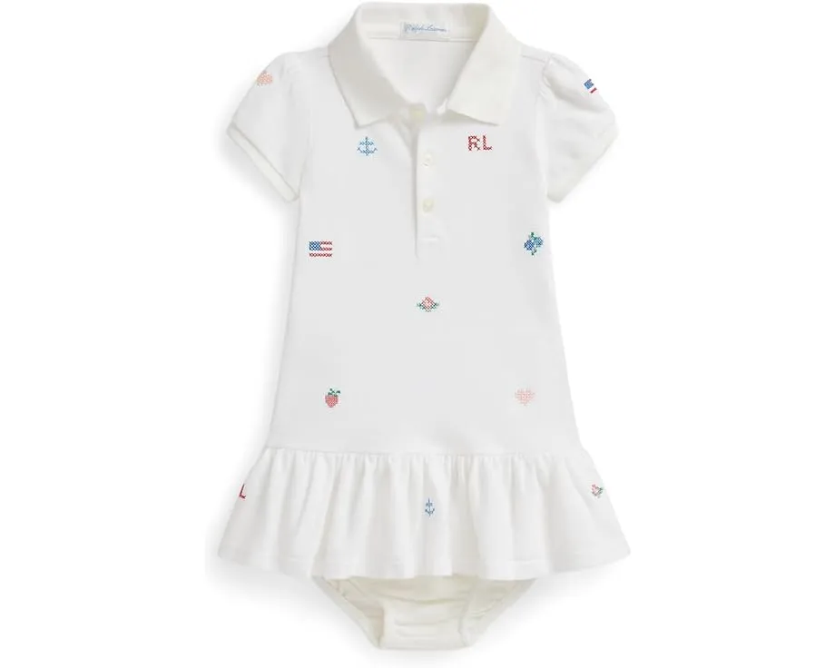 Комплект для девочки Polo Ralph Lauren Kids платье поло и шортики с вышивкой