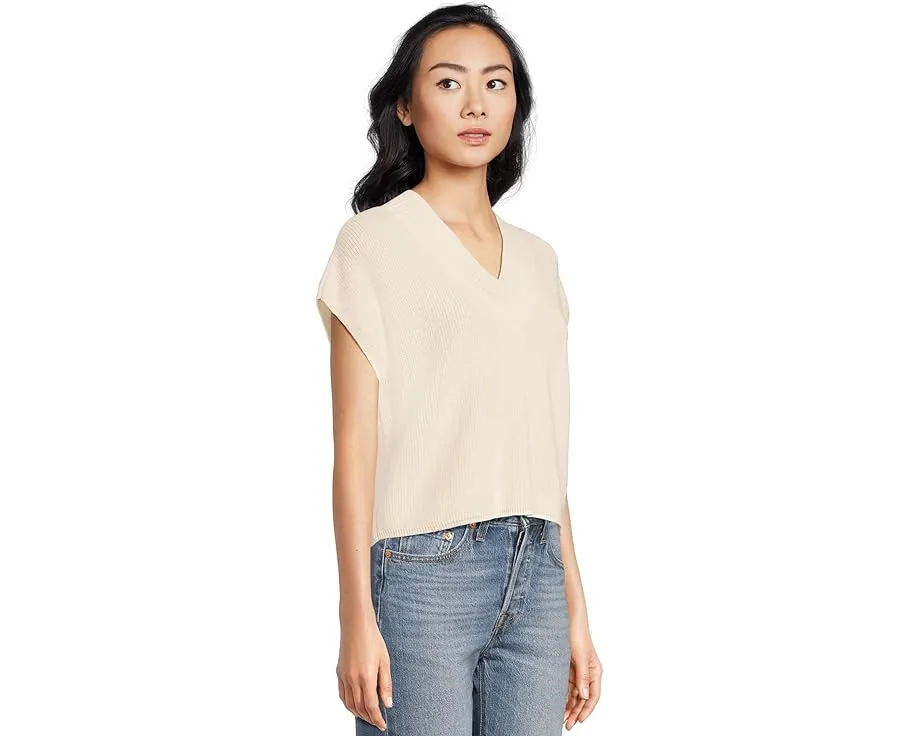 Свитер Lilla P Wide Trim с V-образным вырезом и укороченной длиной