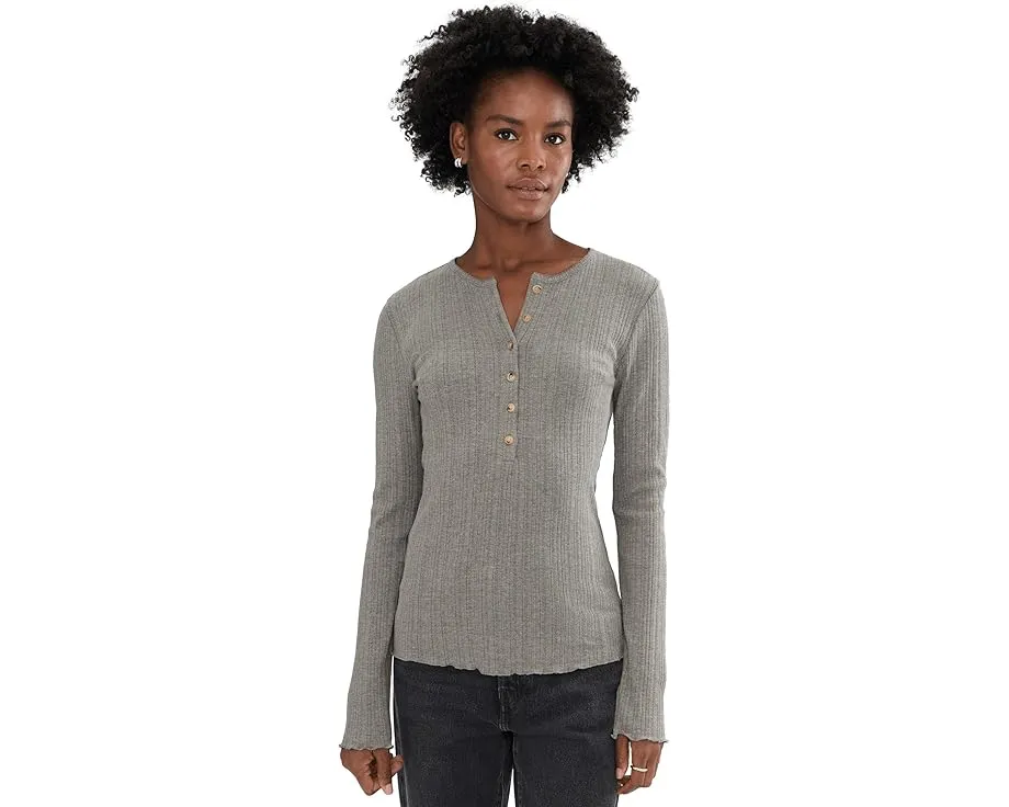 Хенли Faherty Paradise Pointelle с отделкой пико из органического хлопка