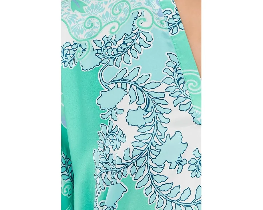 Кафтан N by Natori из сатина с принтом Flourish и карманами