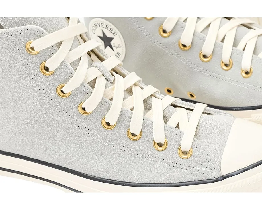 Кроссовки Converse Chuck Taylor All Star Suede High-Top из замши с золотыми люверсами