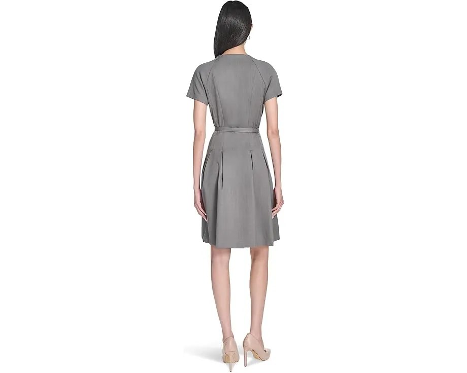 Платье-трапеция Melange Suiting с поясом от Calvin Klein
