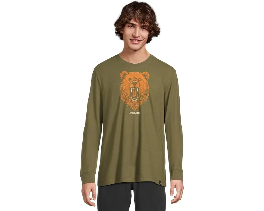 Smartwool Футболка Geometric Bear Long Sleeve Graphic Tee с принтом и защитой UPF 40+