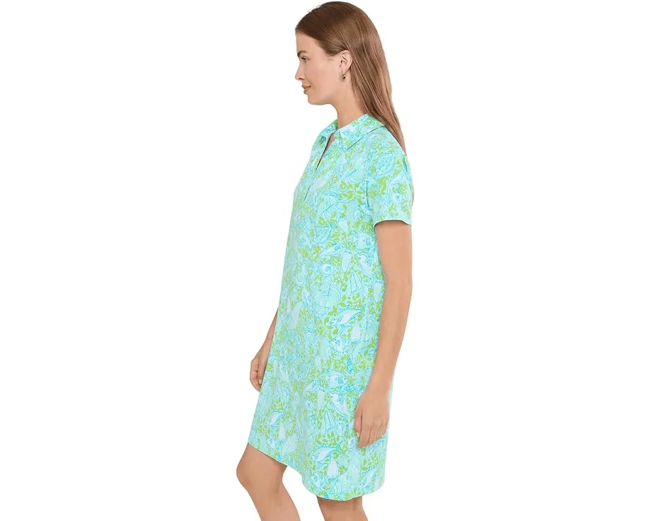 Lilly Pulitzer короткое платье Dune с защитой UPF 50 и отложным воротником