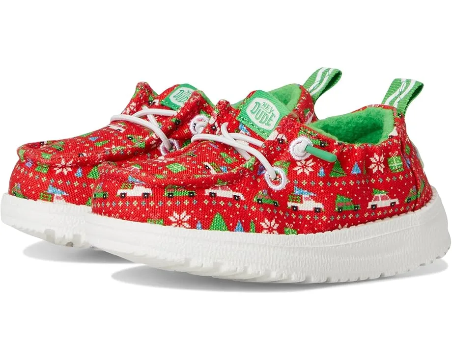 Hey Dude Kids Lildude Holiday Sweater детские лоферы для малышей с новогодним принтом
