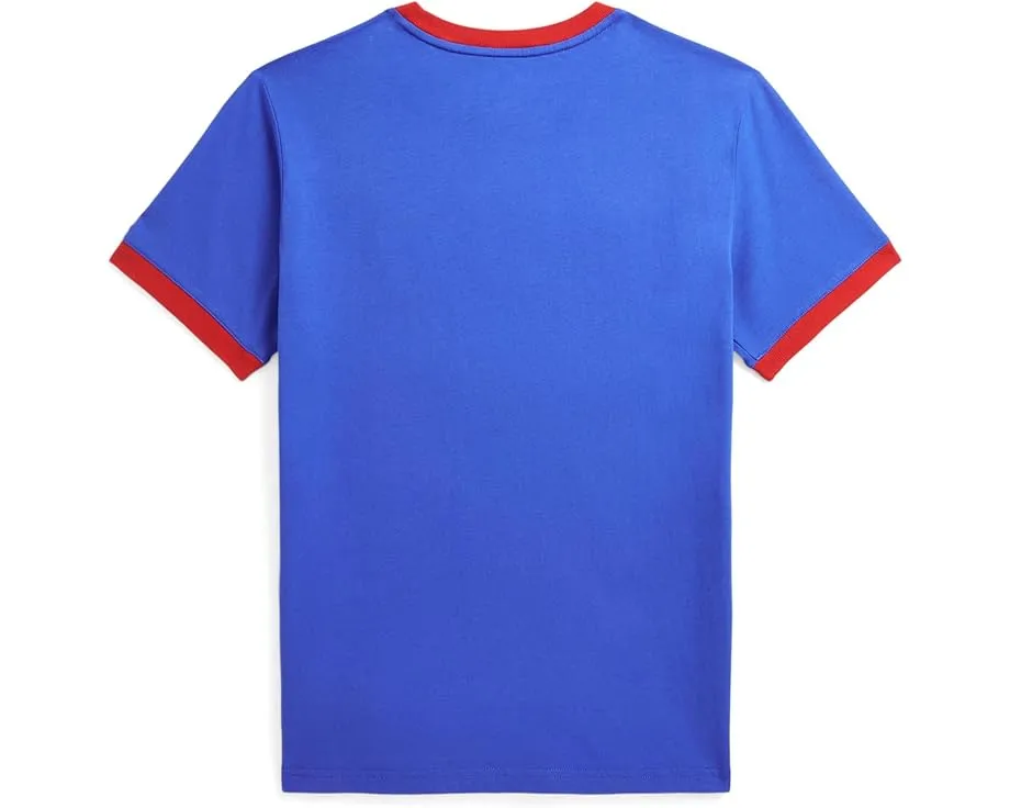 Футболка Polo Ralph Lauren Kids из хлопкового джерси с бейсбольным логотипом для старших детей