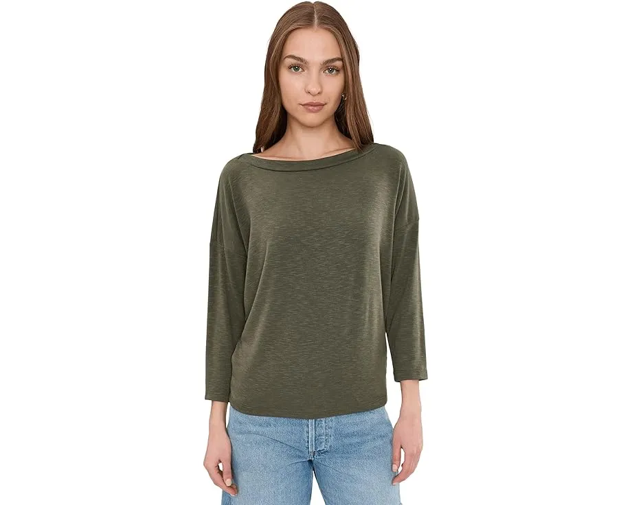 Топ Clara с рукавом три четверти и съемным плечом от Michael Stars