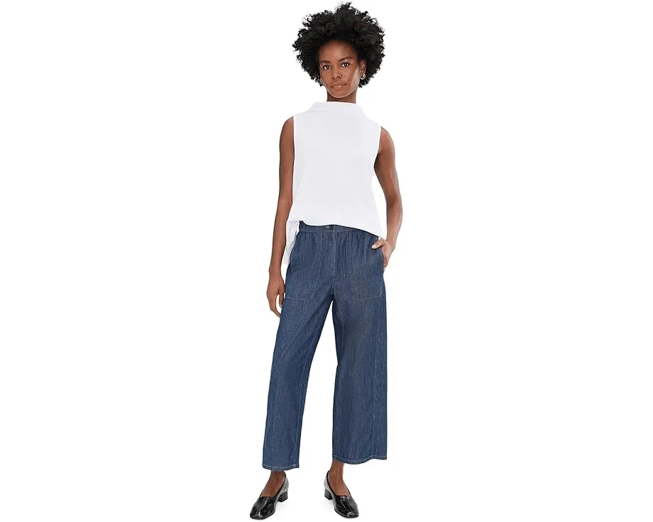 Топ Eileen Fisher с воротником-воронкой из перекрестной вязки