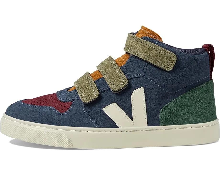 Детские кроссовки VEJA Small V-10 Mid на липучке из кожи