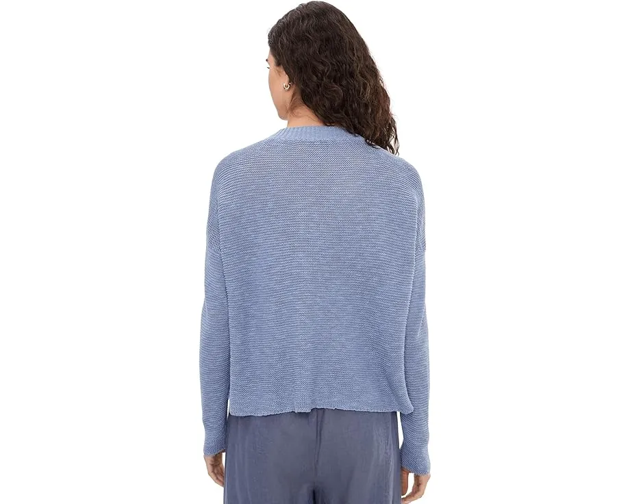 Свитер Eileen Fisher с V-образным вырезом из смеси органического льна и хлопка